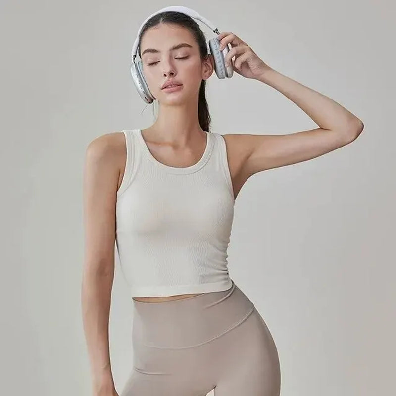 Camisoles for Women with Built in Bra Invisible Wireless Cotton Basic Tank Tops Layering Padded Bra Undershirt