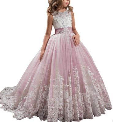 Europe and the United States new children's clothing children's lace wedding dress skirt pettiskirt princess dress flower girl dress girls birthday piano