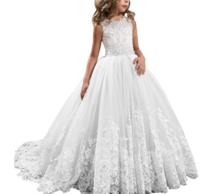 Europe and the United States new children's clothing children's lace wedding dress skirt pettiskirt princess dress flower girl dress girls birthday piano