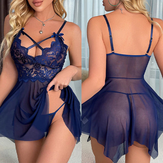 New in Ladies Sexy Lingerie Sleepwear Women Lace Sexiest Nightie Gown Babydoll Dress Mesh Woman Lingerie Set Erotic Clothing